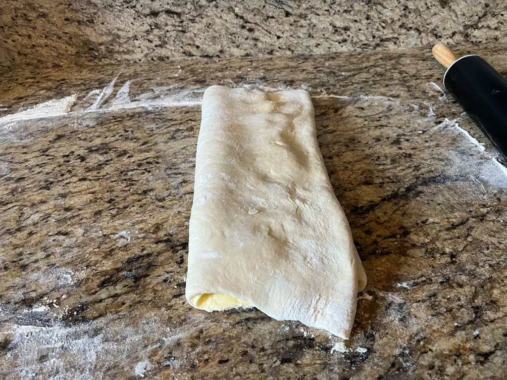 Croissant Dough and butter with the initial fod
