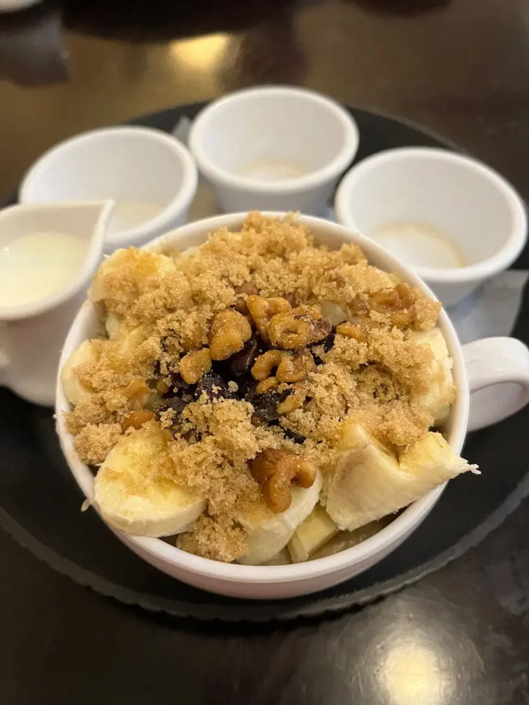 Courtyard Marriott hotel oatmeal loaded with toppings