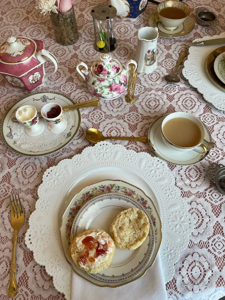 Scones with jam and cream