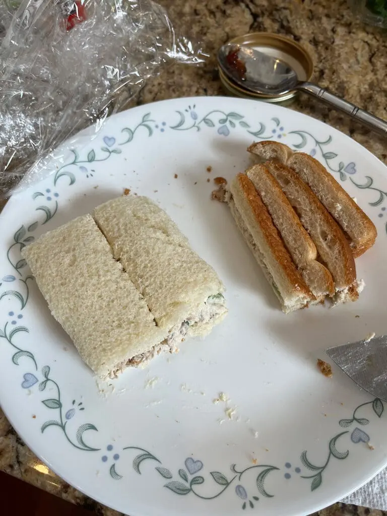 Chicken sandwich offcuts