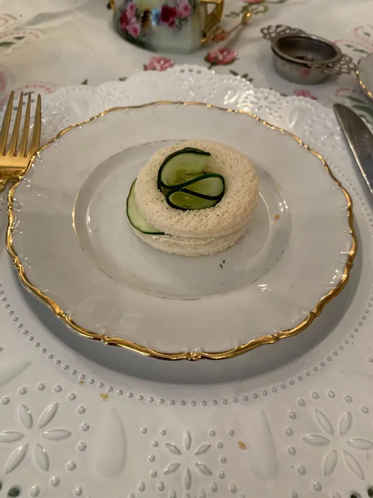 Cucumber sandwich at the tea cart
