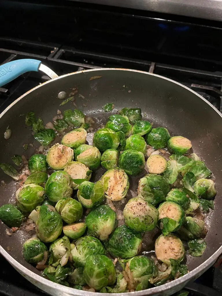 Brussels Sprouts in pan