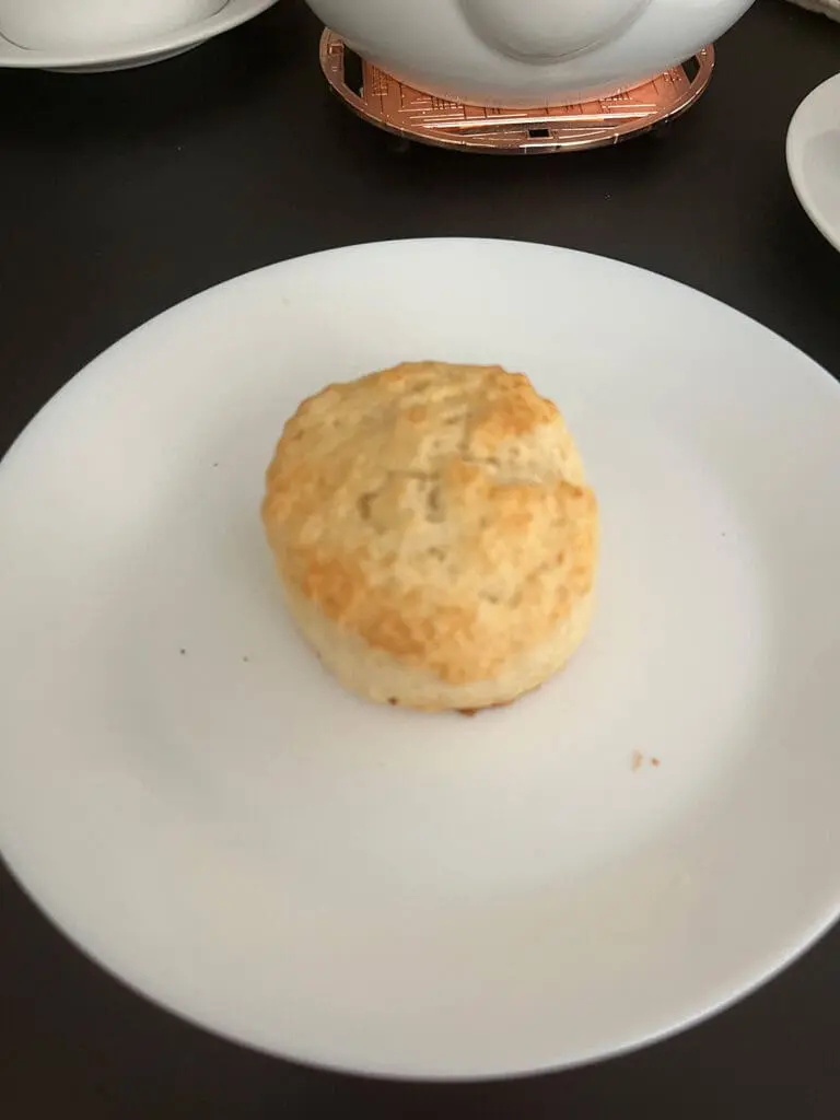 Cream scone on plate