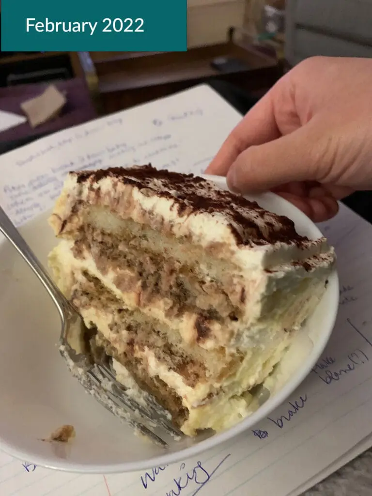 Tiramisu slice side