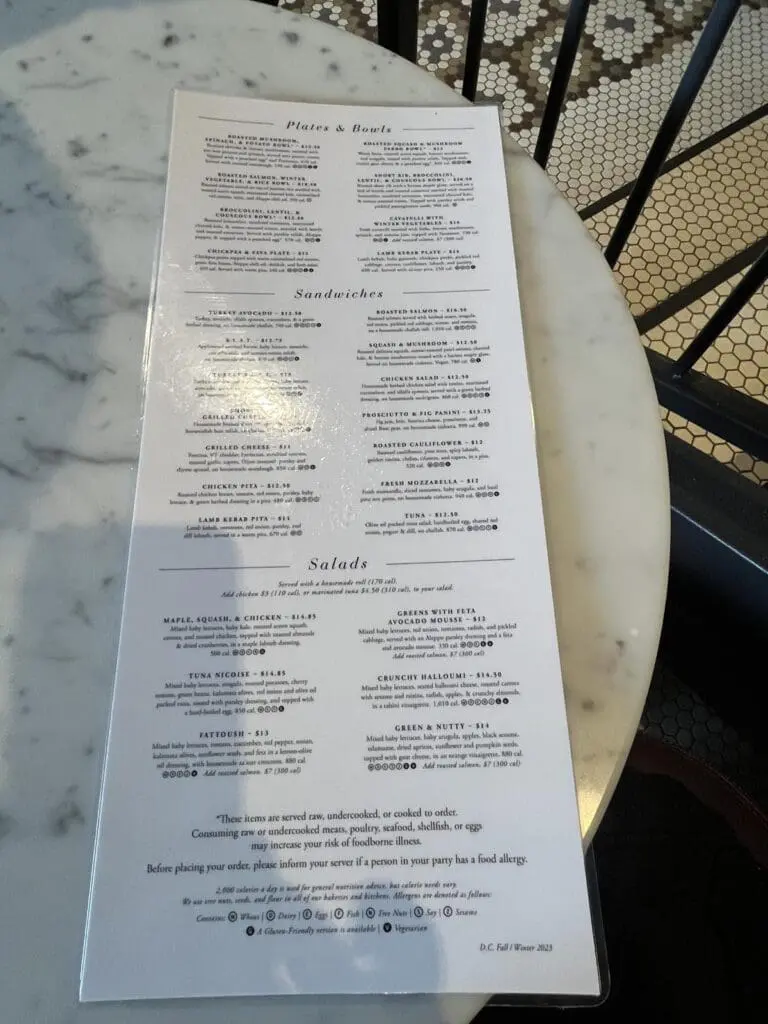 Tatte Bakery Menu Page 2