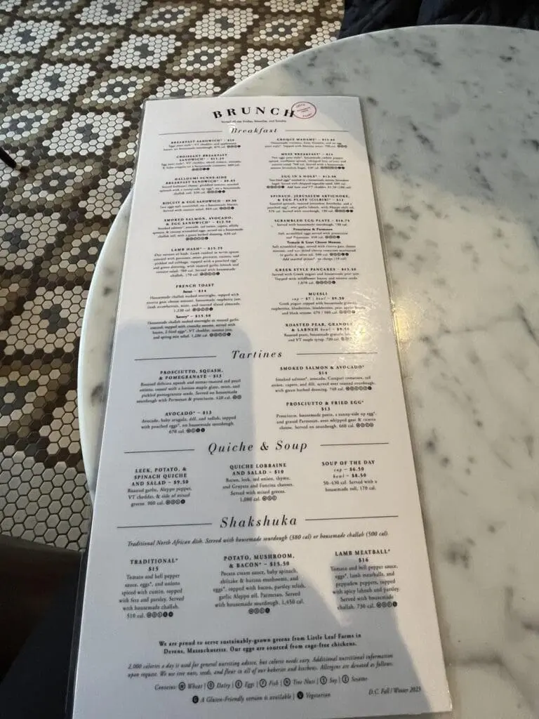 Tatte Bakery Menu Page 1