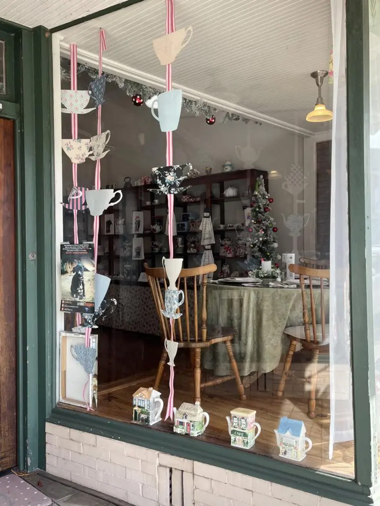 Laura's Tea Room window decor