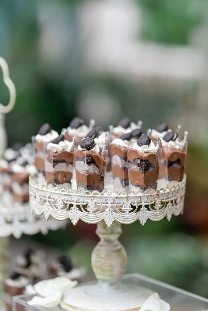 Oreo cheesecake shooters at Xak and Dani's wedding