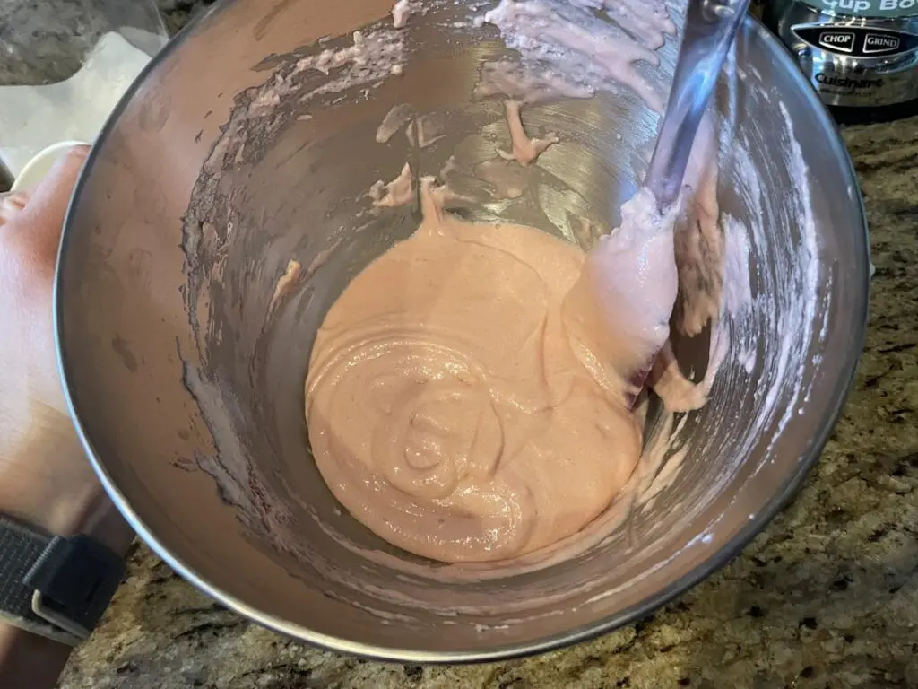 Macaron batter with food coloring