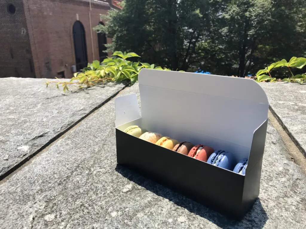 box of olivia macaron macarons