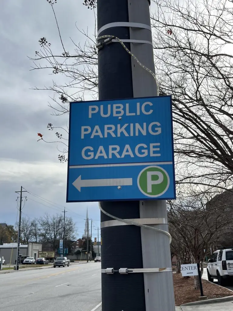 Top Hat Special Teas parking garage