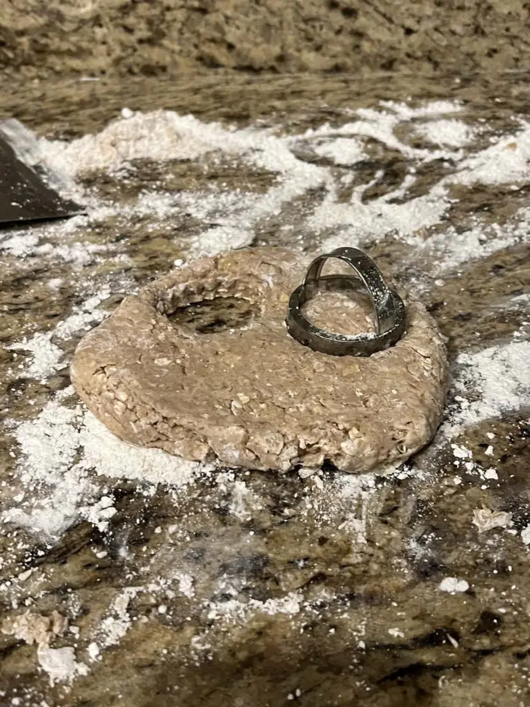 Banana Scone Dough with cutter