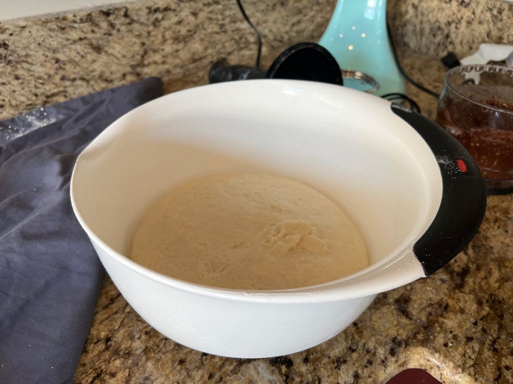 Dough growing in the bowl