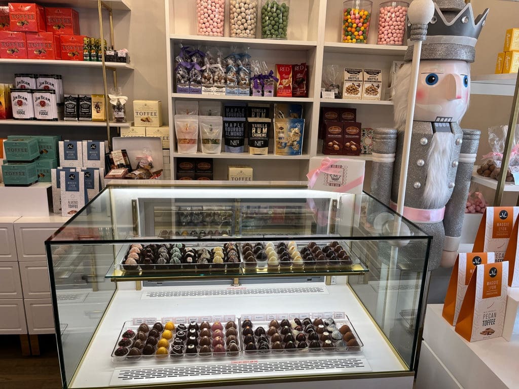 Chocolates on display at Mocatinas