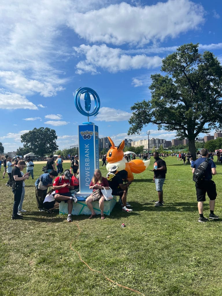 Power bank pokestop at Pokemon Go Fest in Randall's Island Park