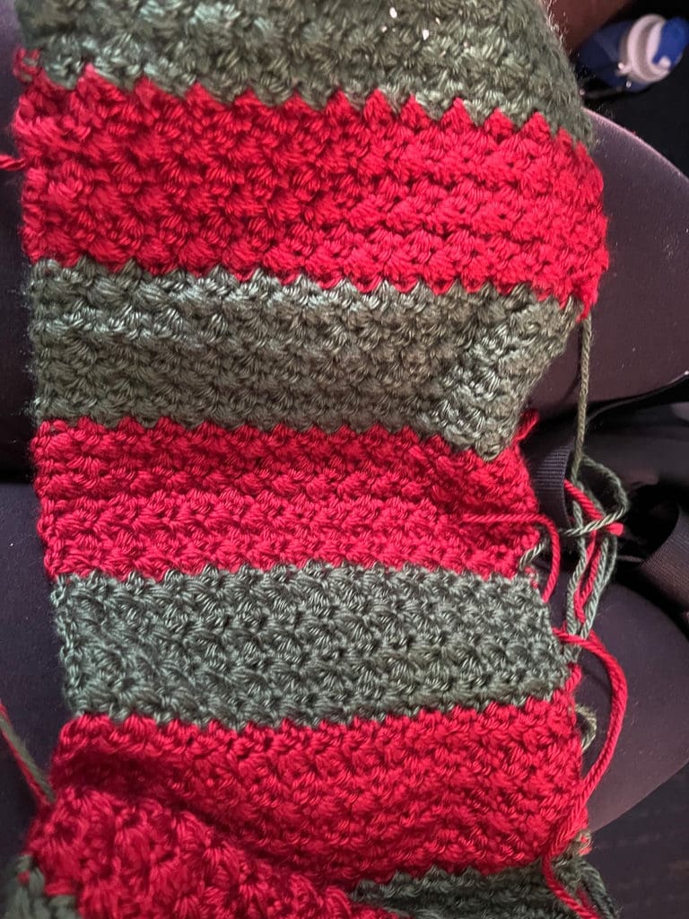 Train crochet scarf