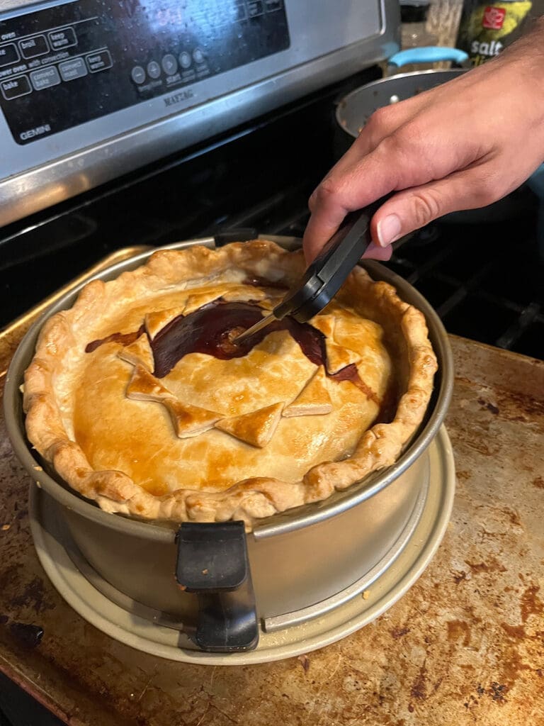 Checking Temperature of Pie