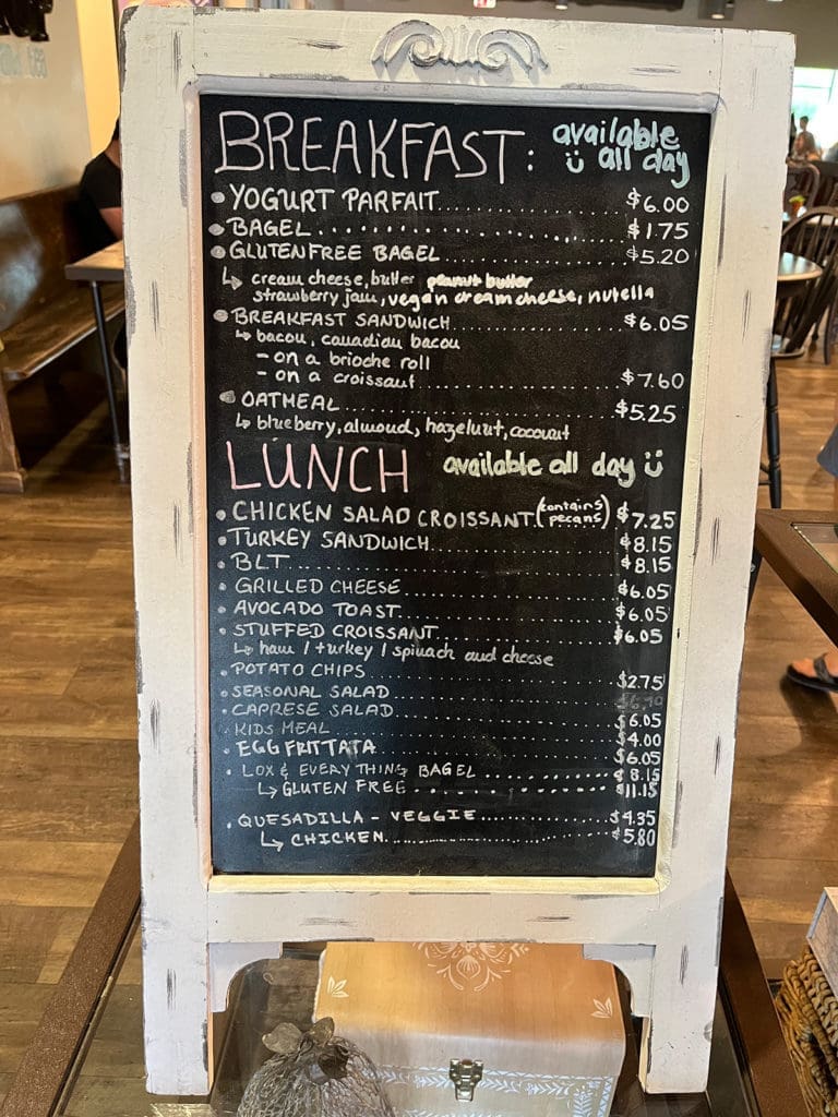 Ridgetop Coffee Food Menu