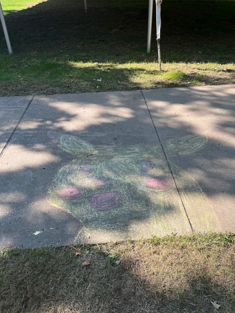 Sidewalk art shocked pikachu