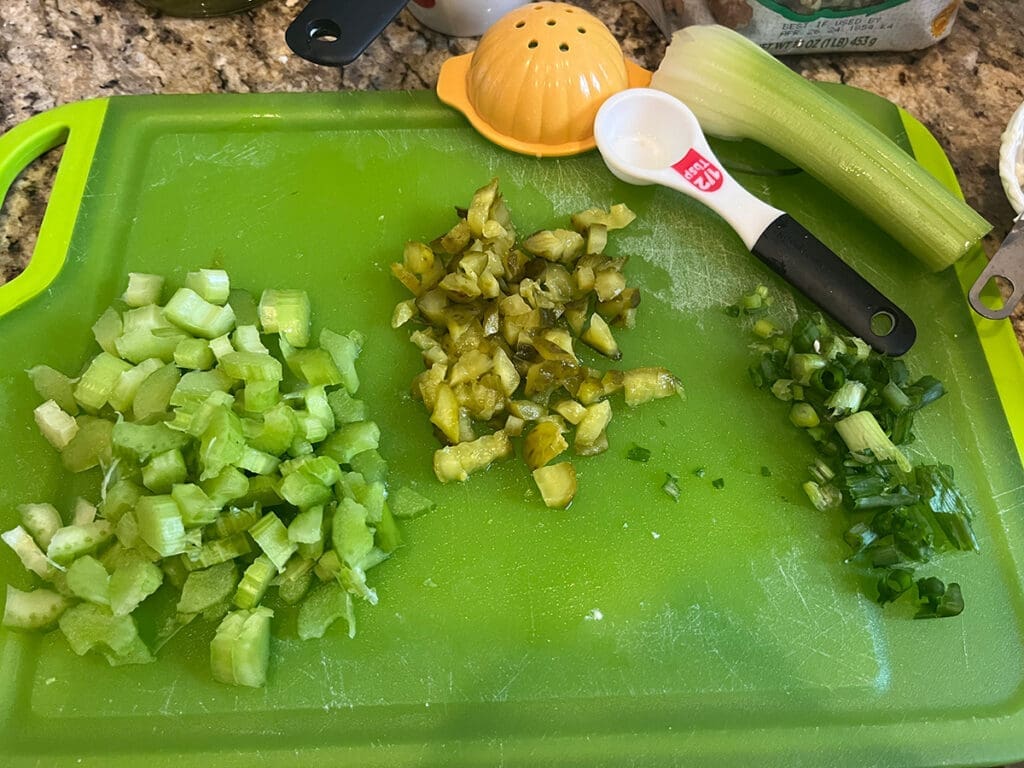 Chopped ingredients