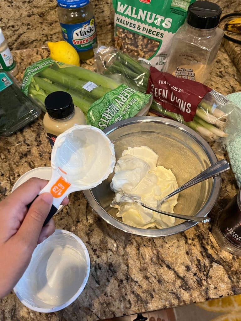 Mixing the sauce