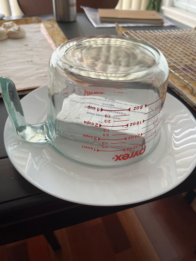 Cream Cheese softening with a measuring cup