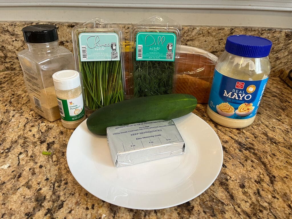 Cucumber Afternoon Tea sandwiches ingredients