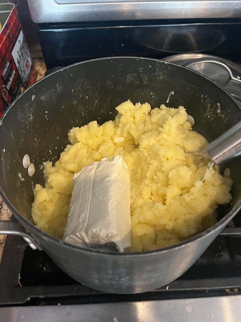 Cream Cheese in mashed potatoes