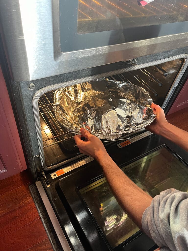 Popeyes Turkey in oven