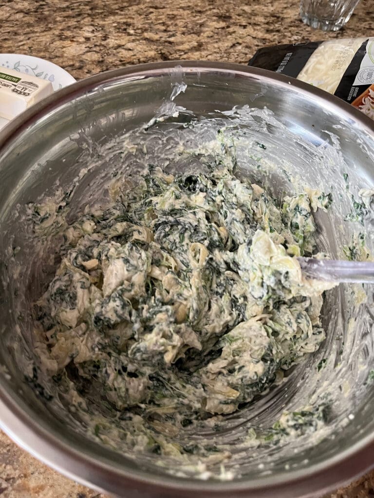 Spinach artichoke dip mixture