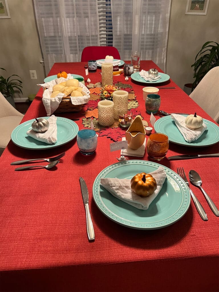 Thanksgiving Dinner table