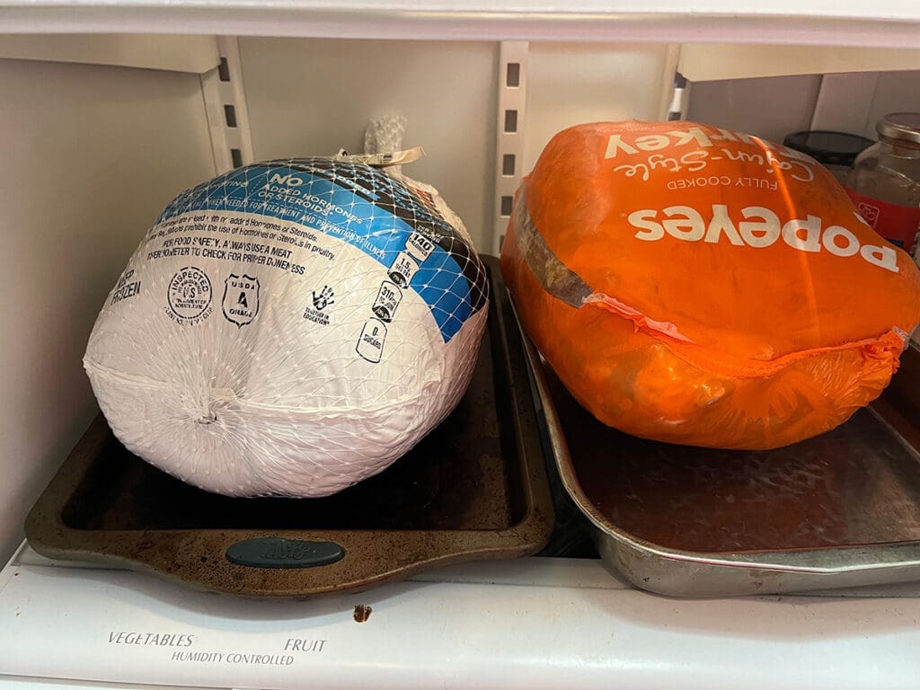 Turkeys in fridge