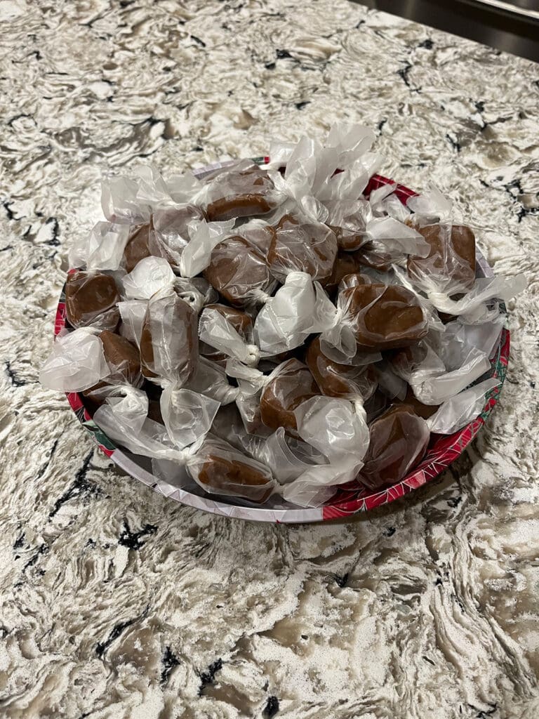 Bowl of Wrapped Caramels