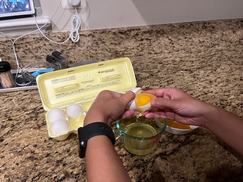 Separating egg yolks