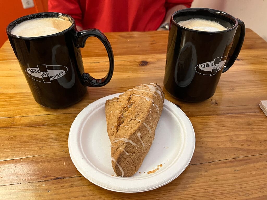 Weird Brothers Coffee and Scone