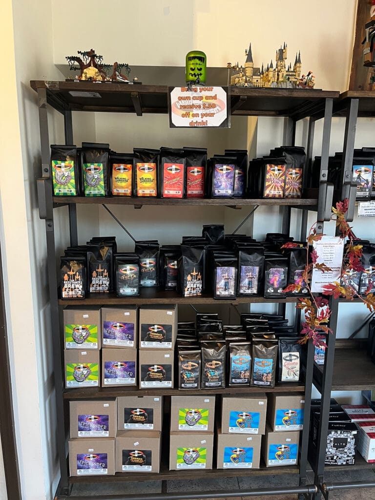 Another shelf of coffee bags