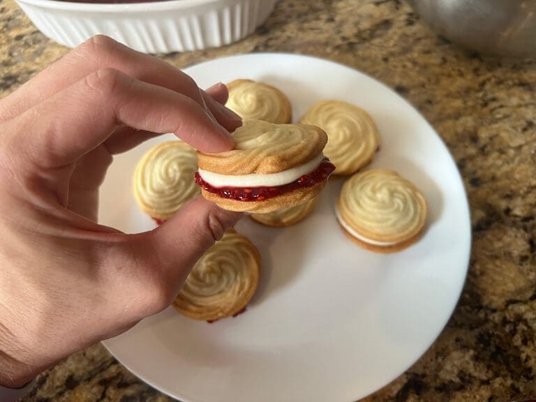 Viennese Whirls assembled with layers