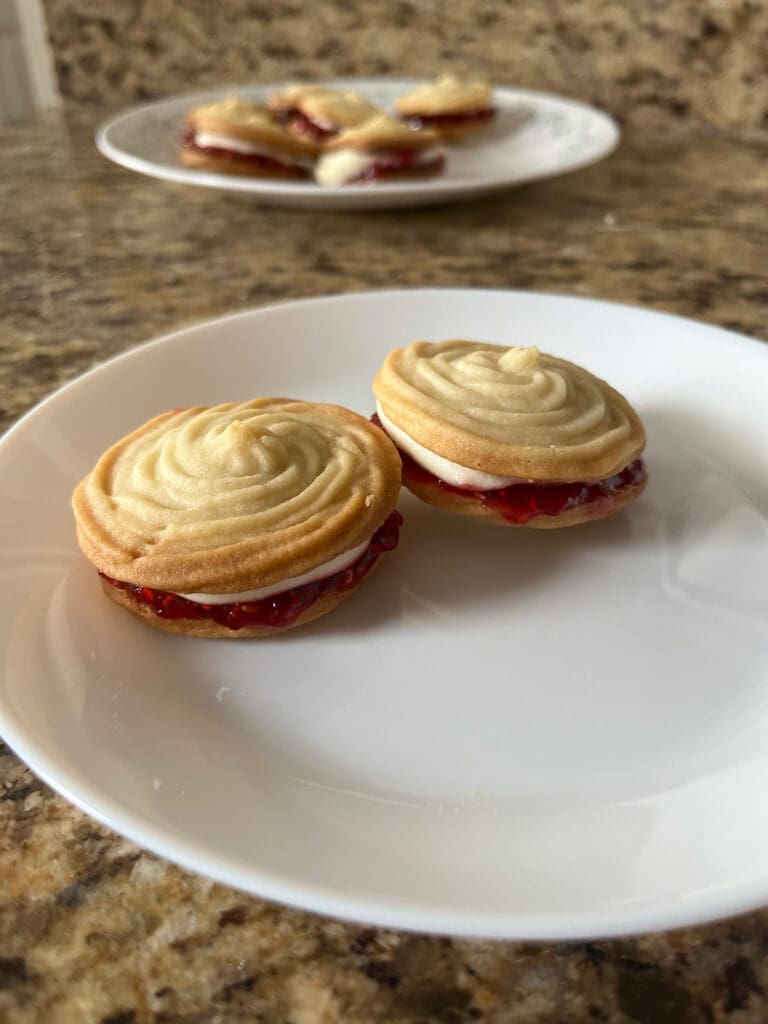 Viennese Whirls on a plate