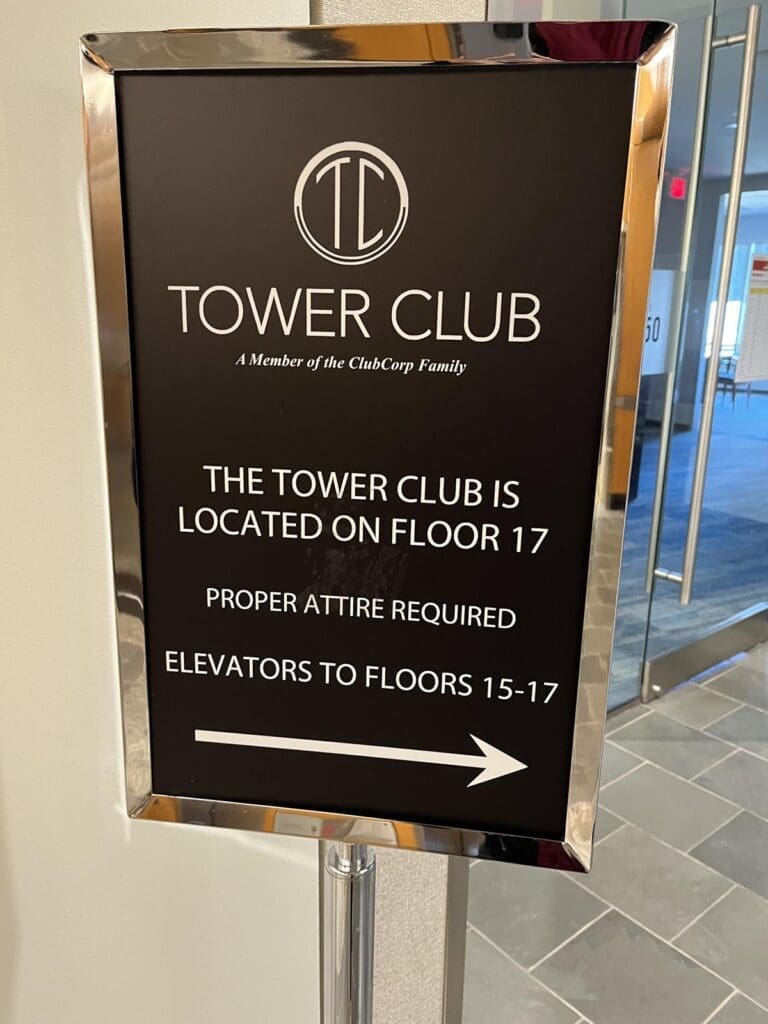 Tower Club Sign