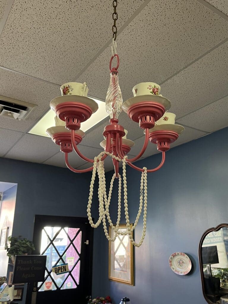 Top Hat Special Teas chandelier