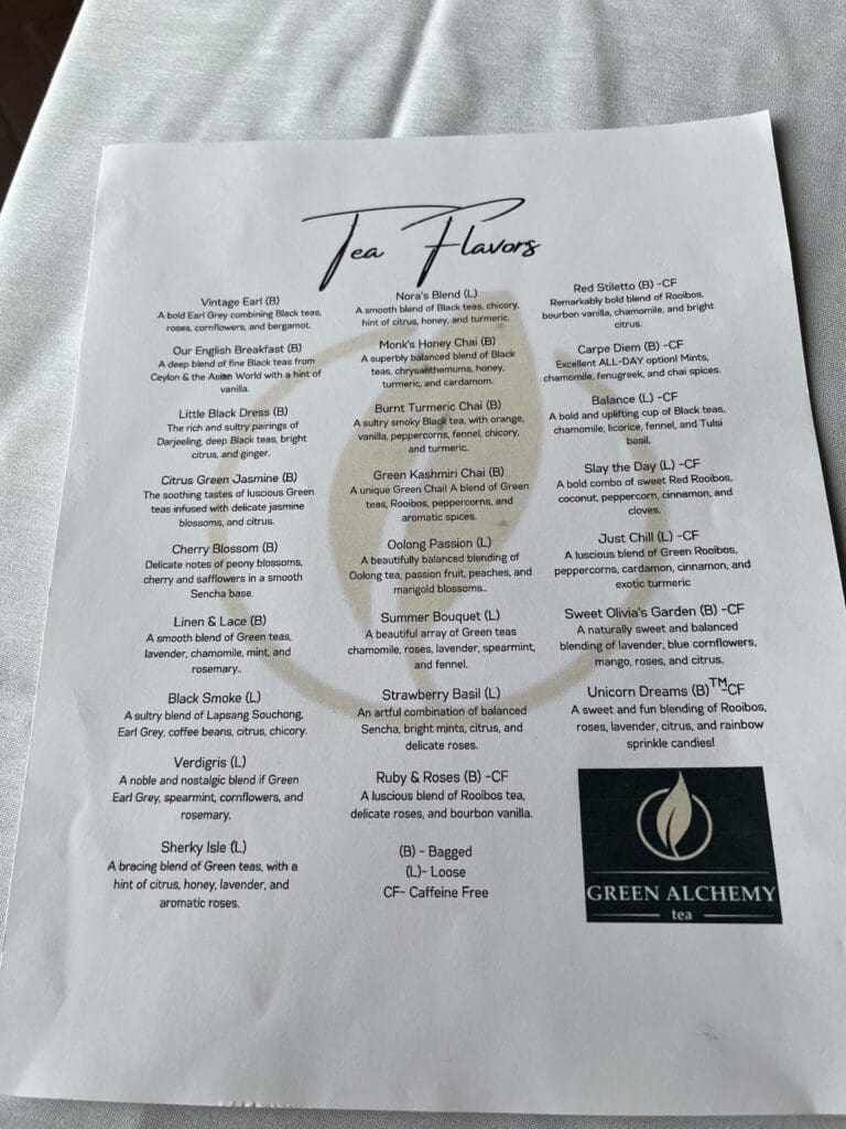 Obrien's Irish Pub Nora's Terrace Tea Menu